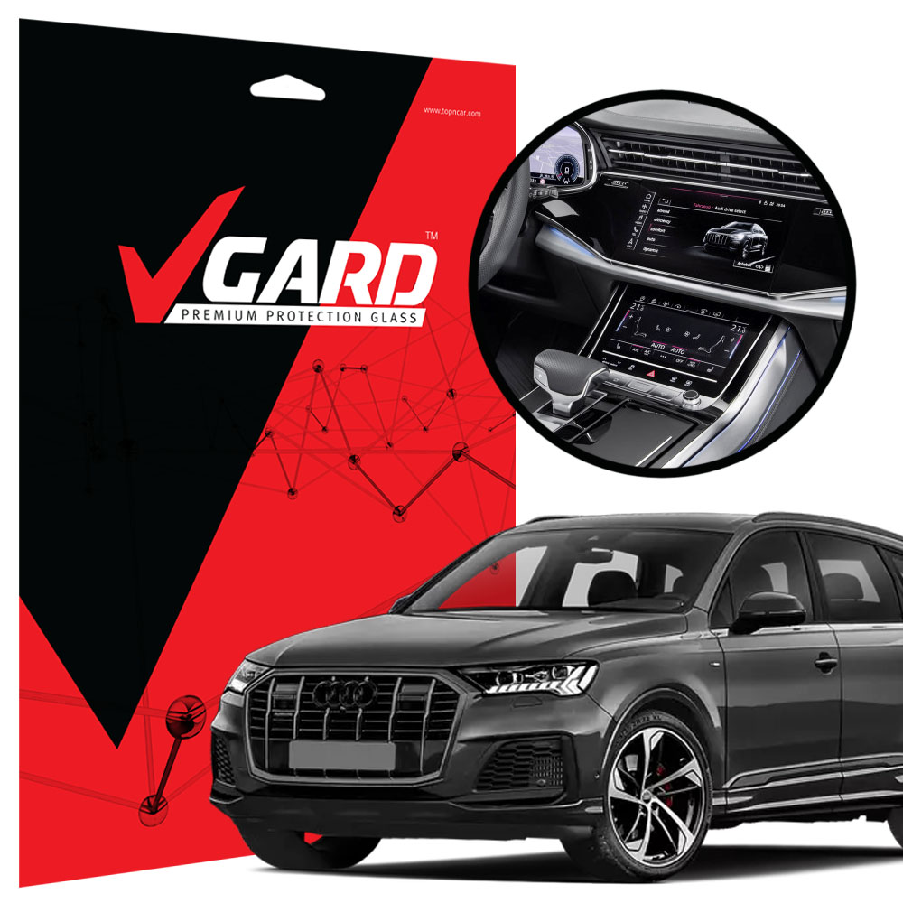 아우디Q7 용품 내비게이션 액정보호필름 강화유리 브이가드 - 메인 이미지