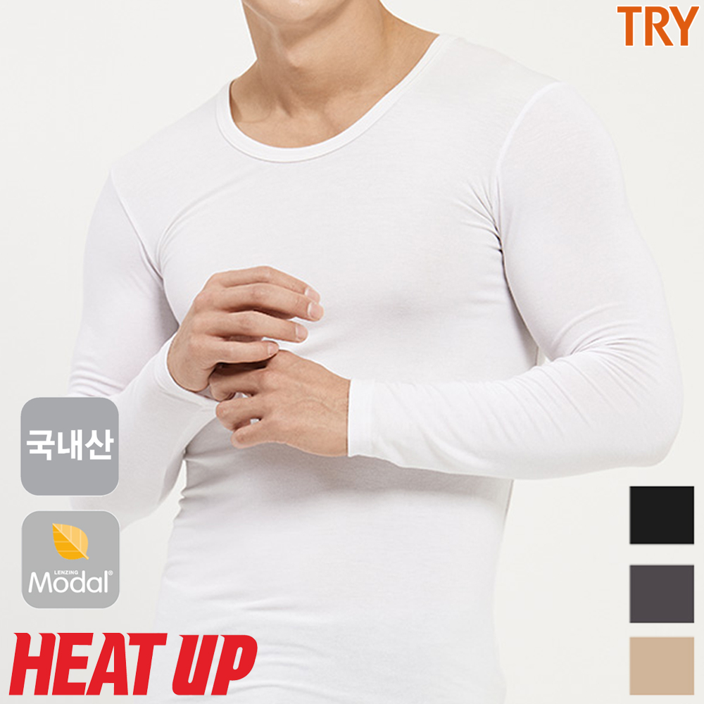 트라이 남자 내복 상의 발열내의 웜웨어 히트업플러스 국내산 - 상세 이미지 3