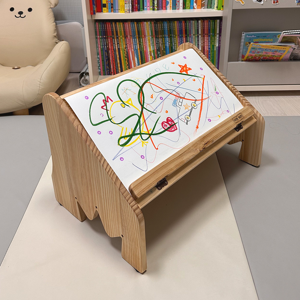 위즈독서대 키즈데스크 WDS01 롤페이퍼거치대 드로잉용 롤스케치북 미술놀이 유아데스크