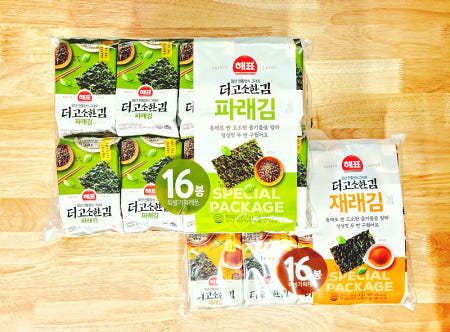 해표 더고소한 파래김 4g x 16봉 도시락김