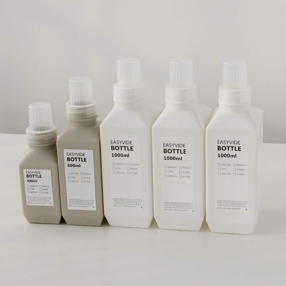 빨래 세탁 가루 액체 세제 소분용기 화이트 400ml - 상세 이미지 2