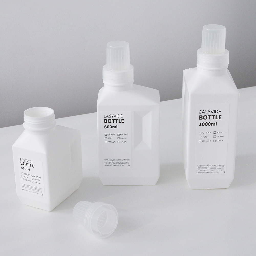 빨래 세탁 가루 액체 세제 소분용기 화이트 400ml - 상세 이미지 3