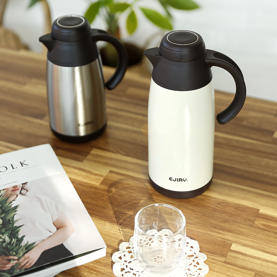원터치 보온 물통 대용량 마호병 캠핑 커피 손잡이 보온병 보냉병 이미지 6
