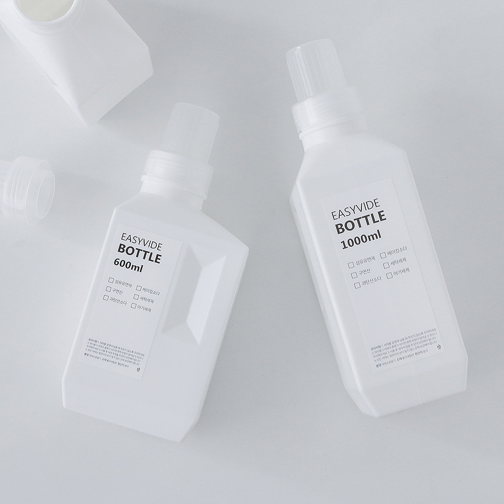 빨래 세탁 가루 액체 세제 소분용기 화이트 400ml - 상세 이미지 4