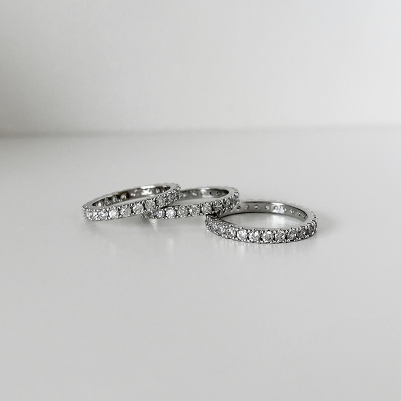 실버 이터니티링 큐빅 지르코니아 가드링 2.0mm 테니스반지