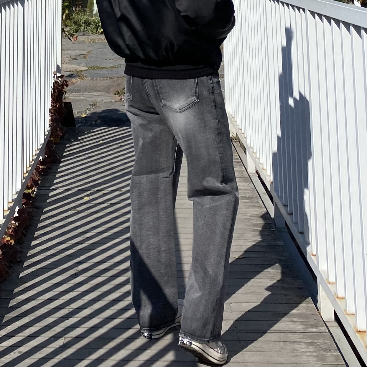 남자그레이진 남자세미와이드청바지 남자생지데님 - 상세 이미지 5
