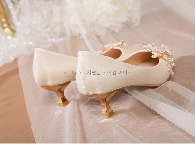 (이벤트235,240) 아로브 2cm 새틴 결혼식 통굽 웨딩 플랫 슈즈 1color 상세 이미지 24