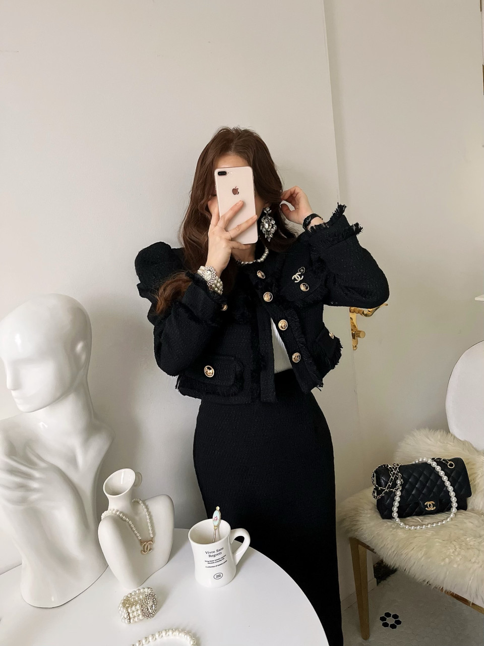 로얄블롱 트위드 골드 셋업 2piece SET [비비아레이디]