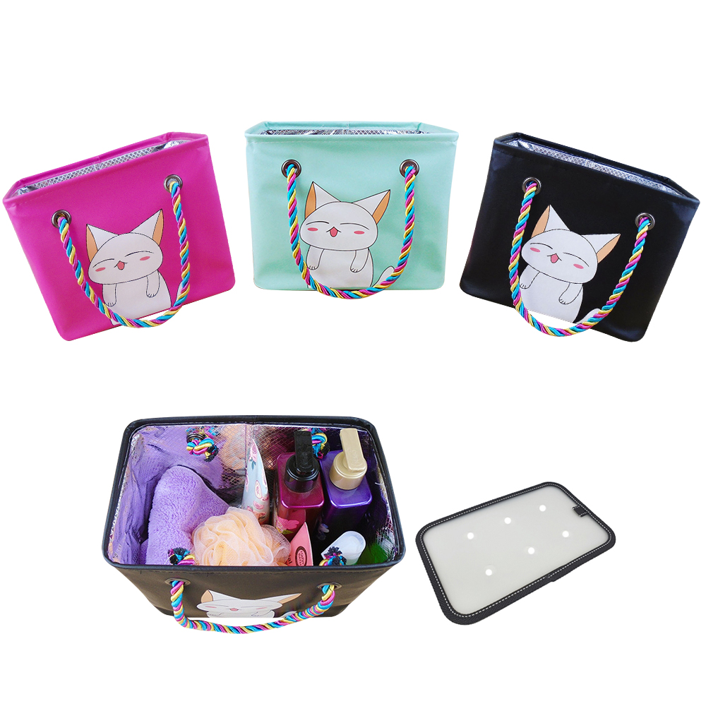 뷰레이터닷컴 행복한고양이 물빠지는 목욕가방 스파백 목욕탕 사우나 가방 받침대포함