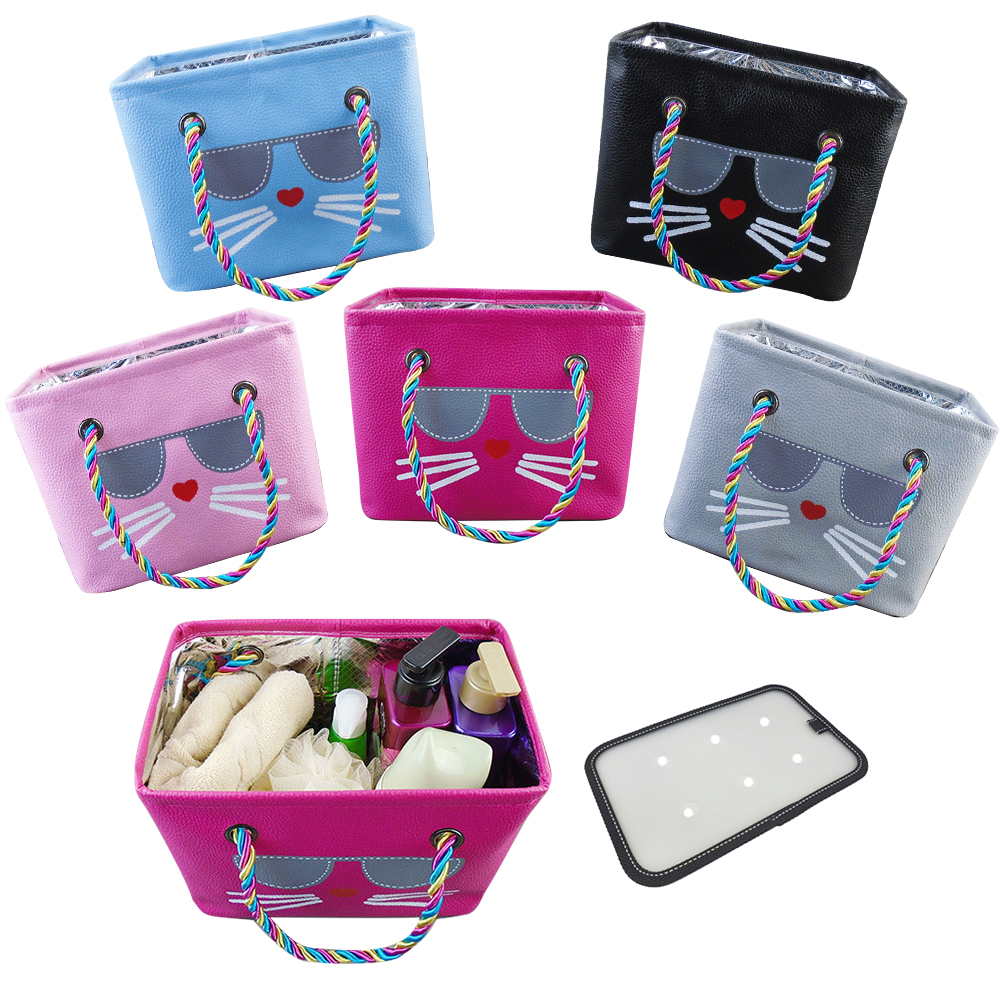 뷰레이터닷컴 DJ고양이 물빠지는 목욕가방 스파백 목욕탕 사우나 가방 받침대포함