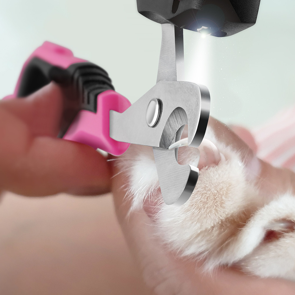 바비온 강아지 고양이 LED 안전 발톱 깎이 027R