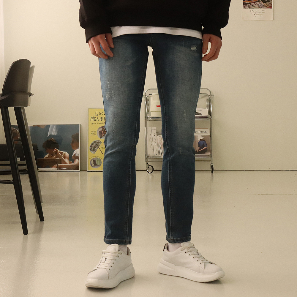 남자청바지 빅사이즈 허벅돼 중청 남자기모청바지 이미지 3