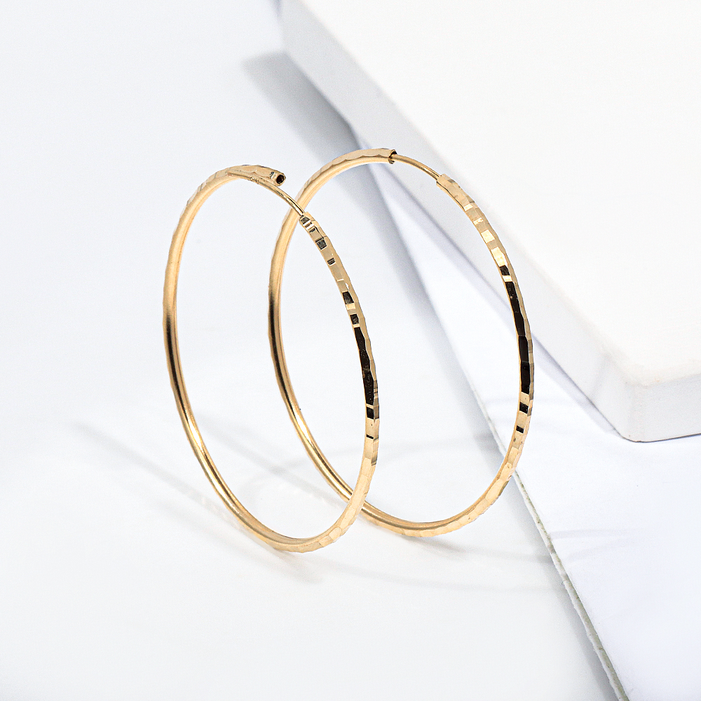 파이프 링 귀걸이 베이직 삼면 커팅 30 35 미리 심플 데일리 친구 선물 14K 여성