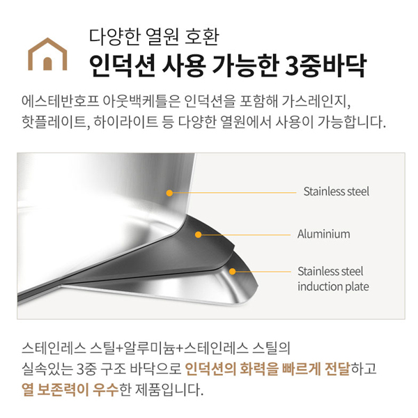 인덕션 캠핑주전자 주전자냄비 감성 코펠겸용 스텐304 0.8L - 상세 이미지 5