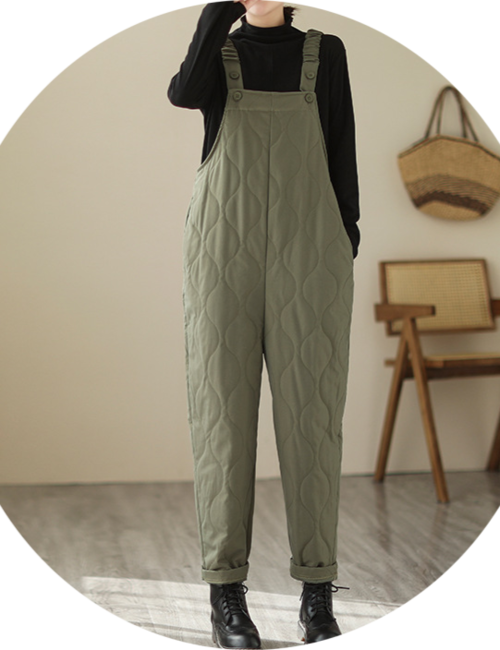 램스 누빔 멜빵 바지 - 상세 이미지 2