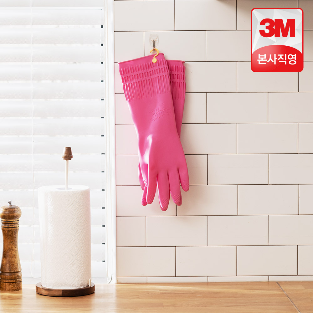 3M 스카치브라이트 황토숯 고리형 고무장갑 M(중형), 1개 - 상세 이미지 4