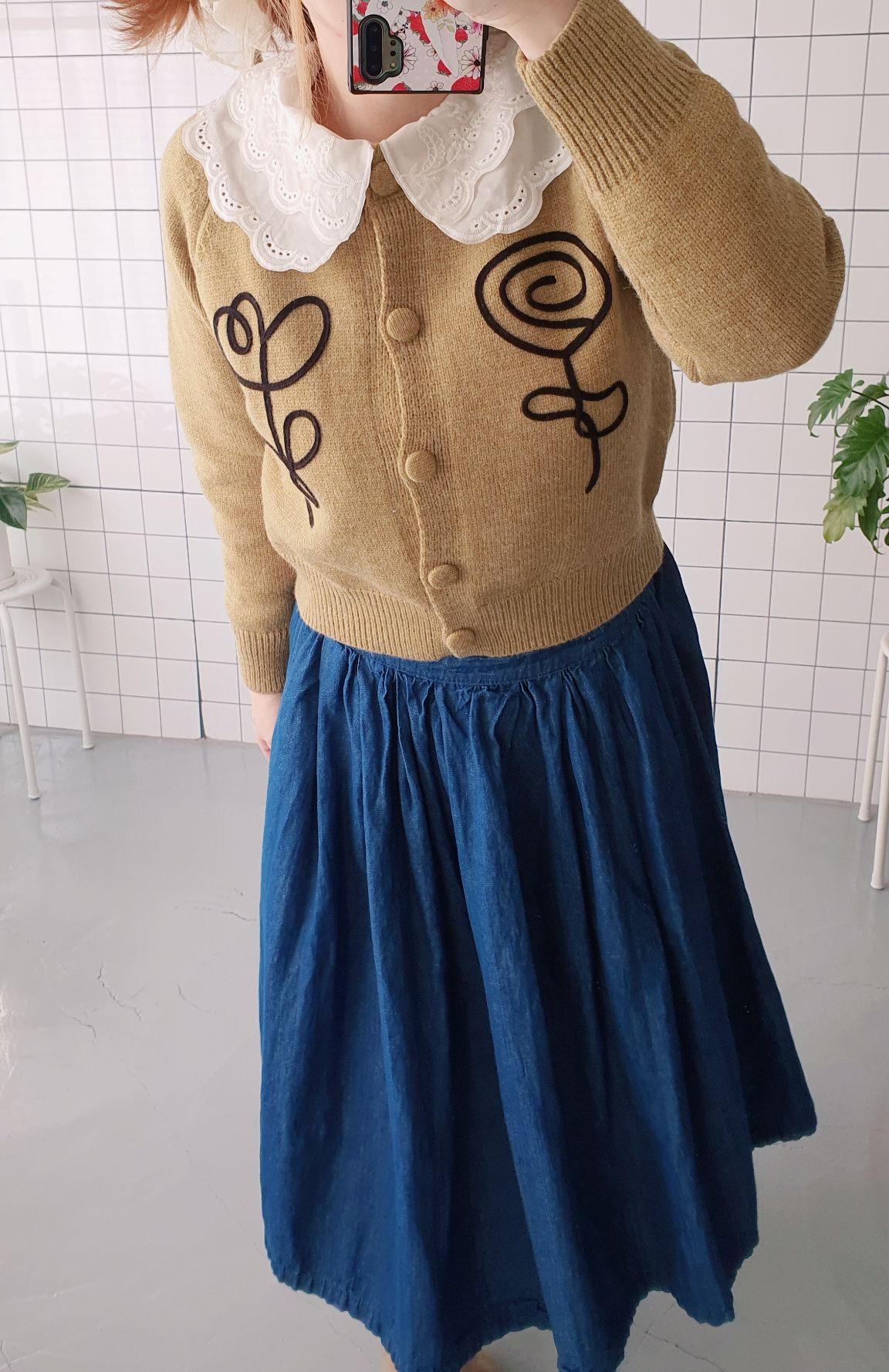 레이스 카라 핀턱 주름 블라우스 이미지 3