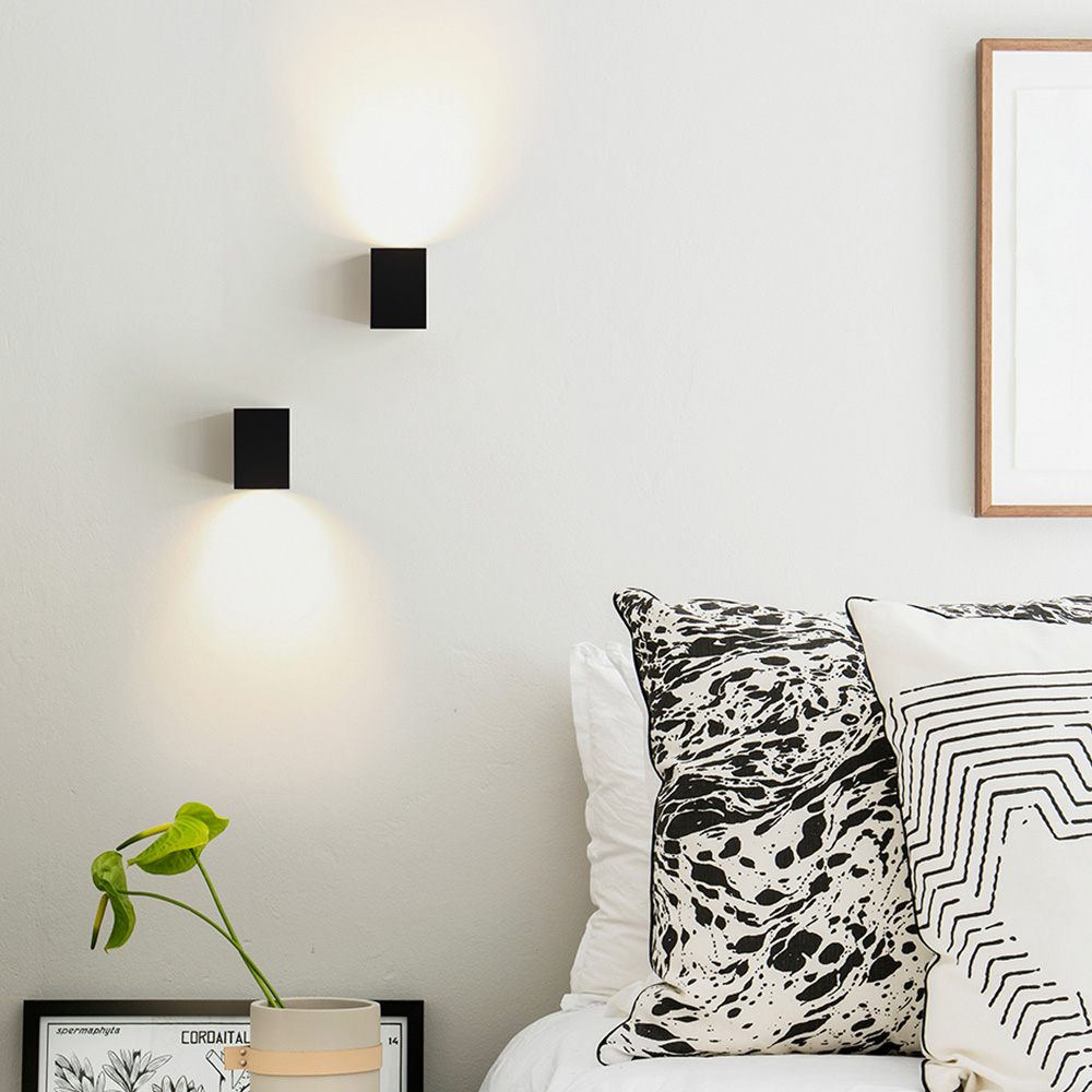 벽등 벽조명 카브 1등 램프포함 블랙 주광색 하얀빛 - 상세 이미지 3