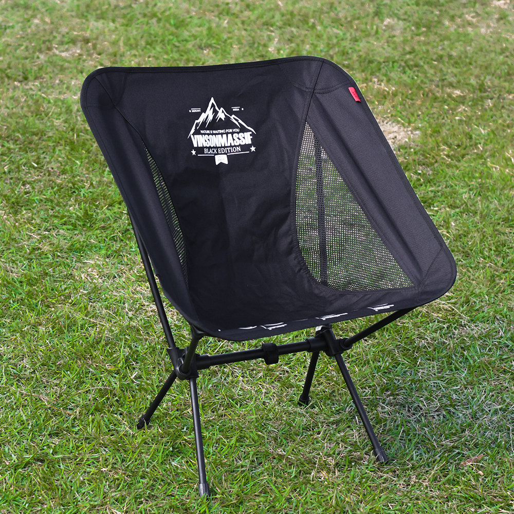 빈슨메시프 듀랄루민 백패킹체어 휴대용 등산 낚시 캠핑의자 경량 메쉬 블랙, 1개