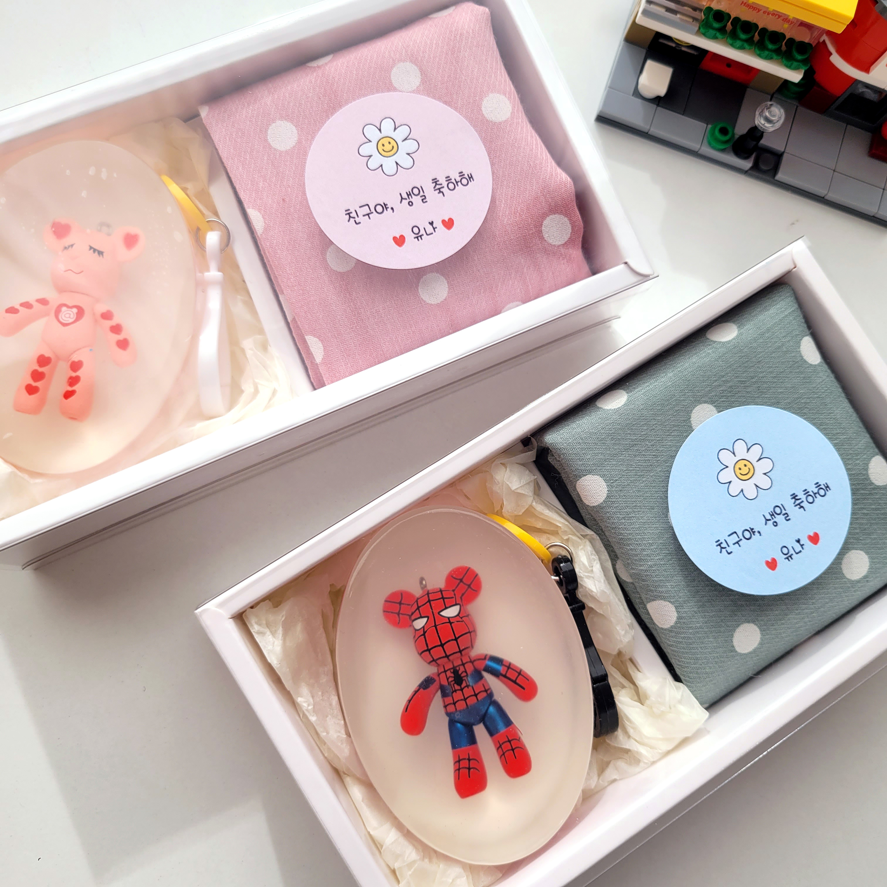 키링비누&쁘띠스카프 단체 선물 생일 답례품 구디백 입학 신입생 오리엔테이션 - 메인 이미지