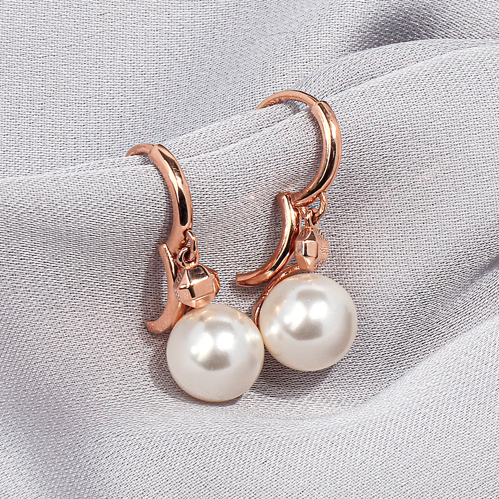 모던 드롭 진주 원터치 귀걸이 데일리 혼주 한복 여자 친구 선물 14K