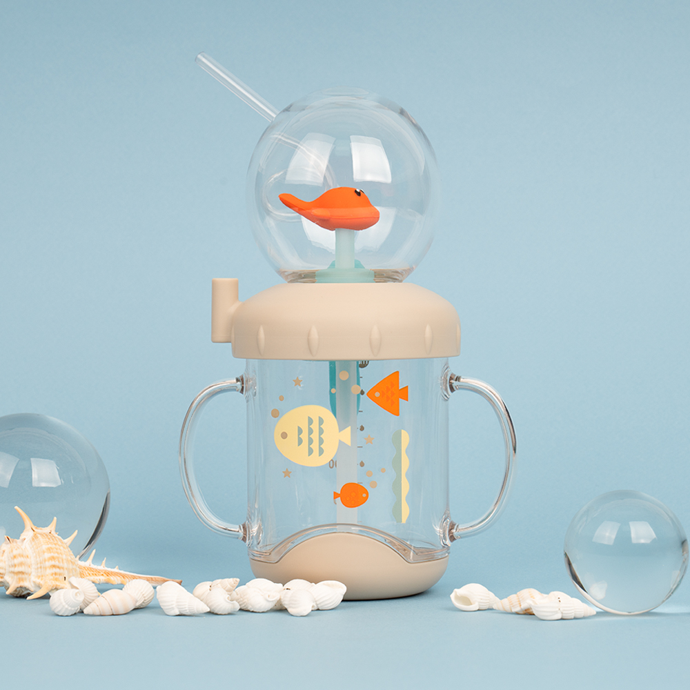 리틀클라우드 물 뿜는 물고기 유아 물통 물병 아기 빨대컵