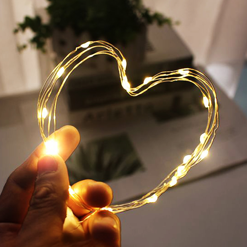 와이어 전구 LED 트리 장식 크리스마스 커튼 줄 조명 반딧불 전구 USB 5M 지속형