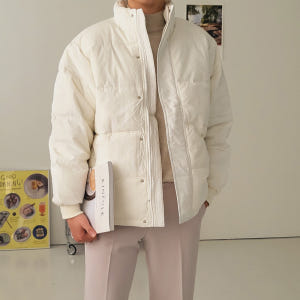 커플패딩 오버핏 웰론 하이넥 남자숏패딩 착용 후기 | 사이즈/핏 총정리 - 상품 이미지 1