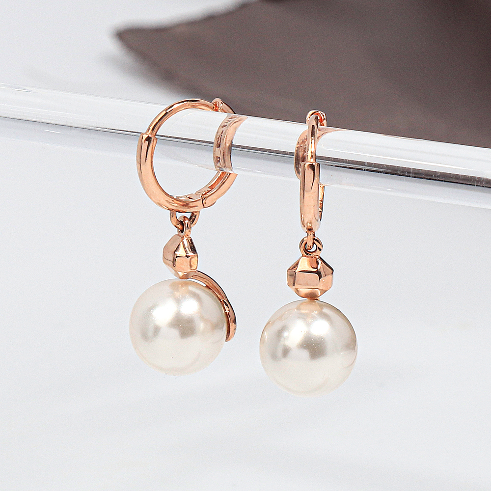 모던 드롭 진주 원터치 귀걸이 데일리 혼주 한복 여자 친구 선물 14K