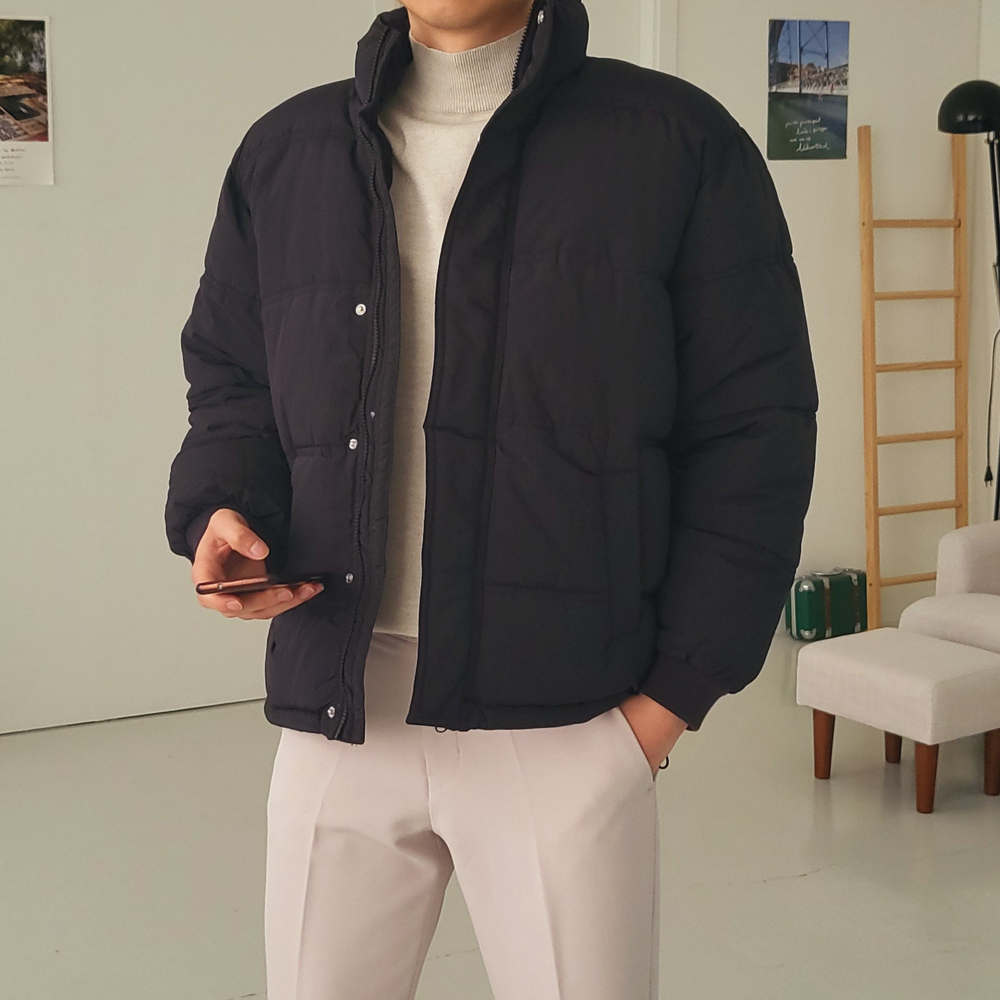1+1 남자숏패딩 오버핏 웰론 커플패딩 이미지 3