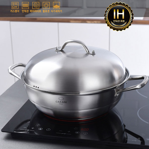 까사니 인덕션 찜기 해물 찜냄비 인덕션용 파티팬 34cm - 상세 이미지 2