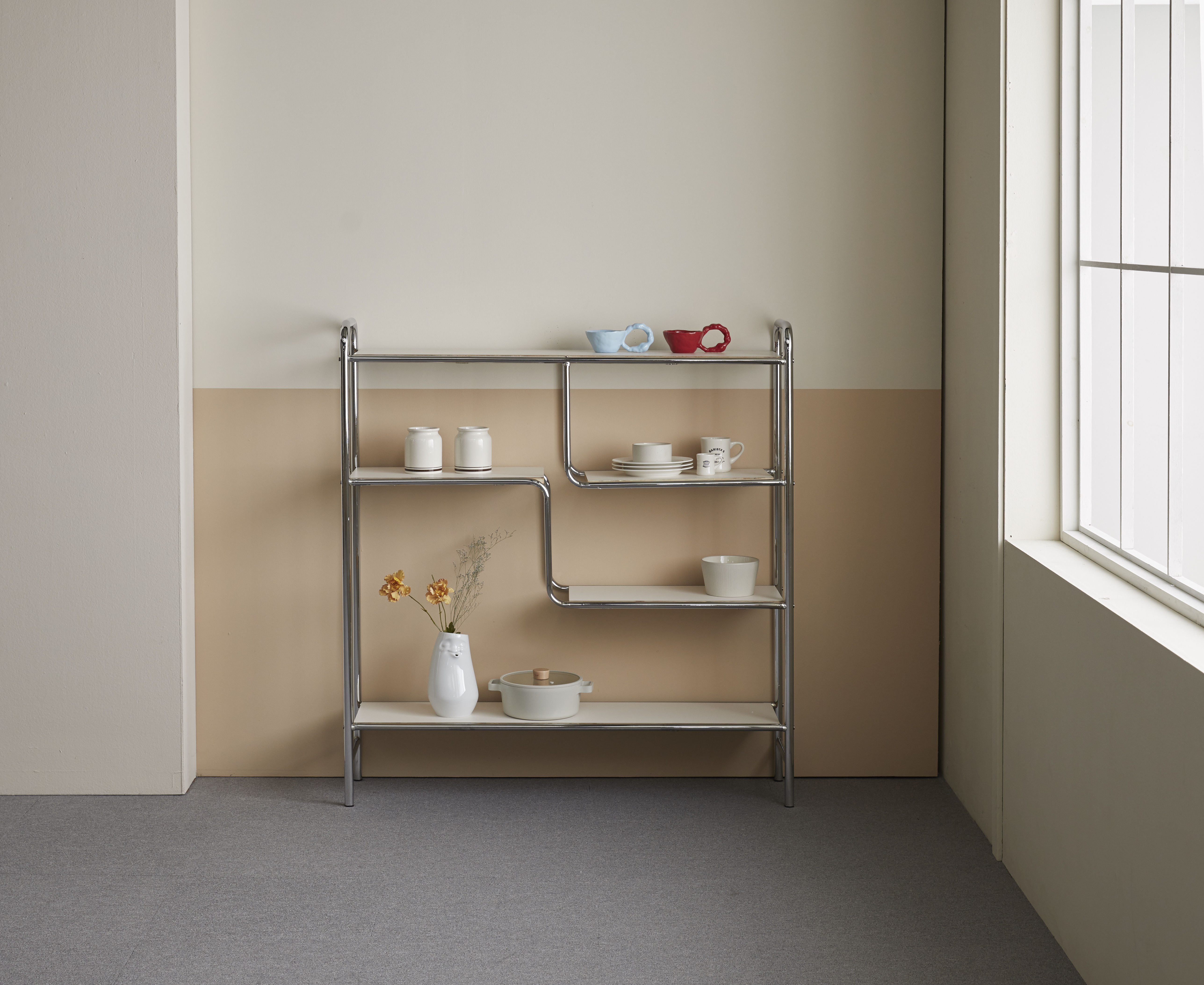 16피스 ZWJ 미드센츄리 다이닝 선반 장식장 협탁 테이블 수납장 케비넷