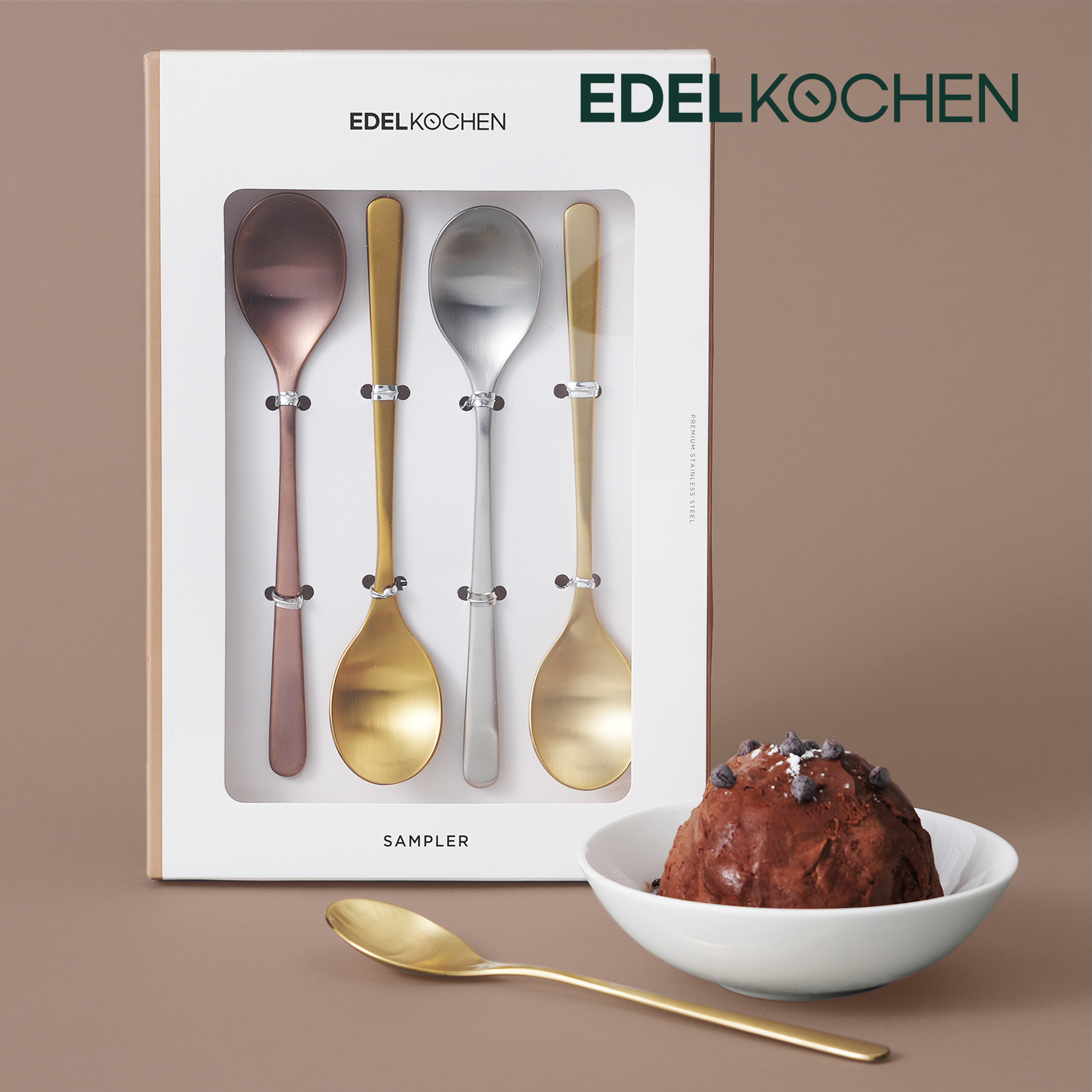 에델코첸 루나 스텐 커피스푼 디저트스푼 티스푼 4P 세트 - 메인 이미지