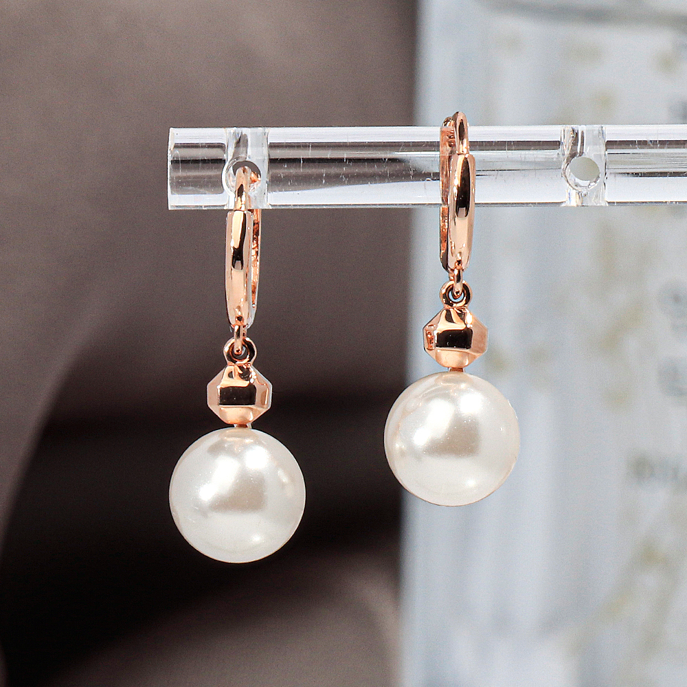 모던 드롭 진주 원터치 귀걸이 데일리 혼주 한복 여자 친구 선물 14K