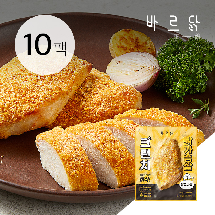 [바르닭] 크런치 닭가슴살 달고나맛 10팩 - 상품 이미지