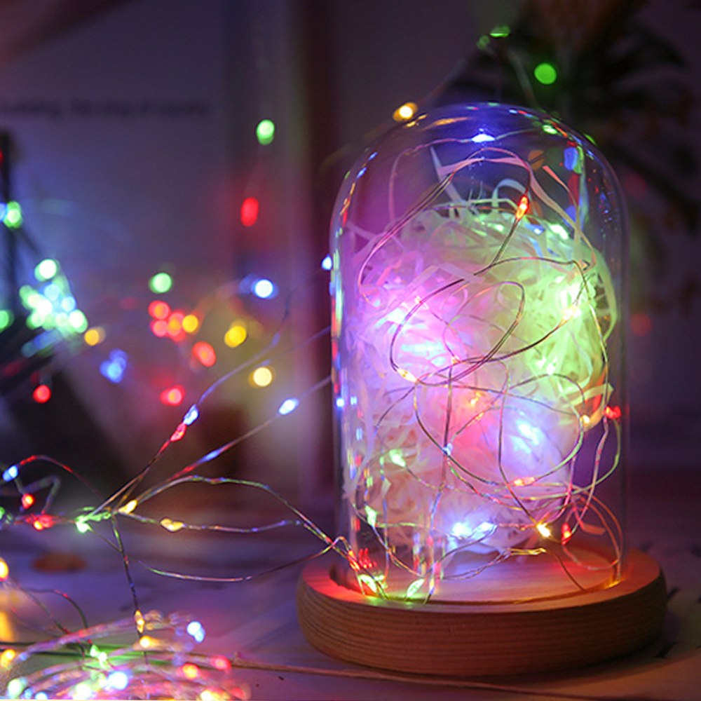 와이어 전구 LED 트리 장식 크리스마스 커튼 줄 조명 반딧불 전구 USB 5M 지속형