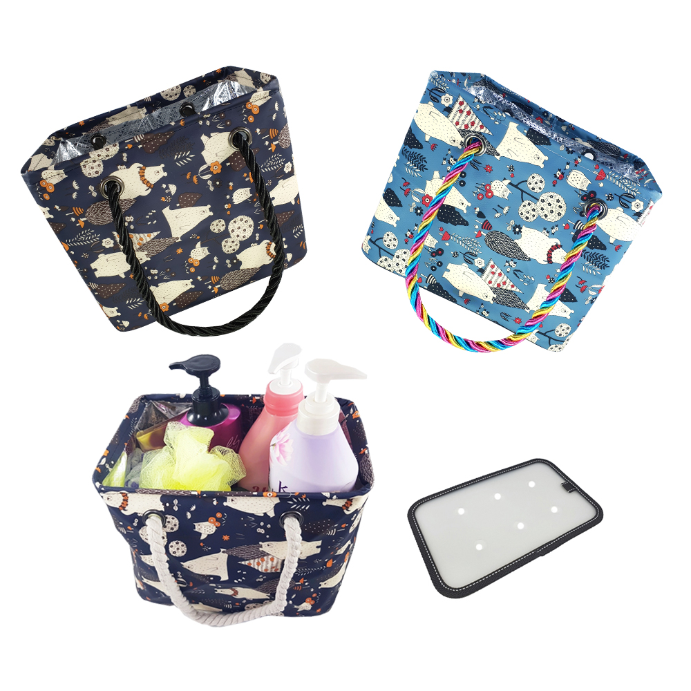 뷰레이터닷컴 북극곰 물빠지는 목욕가방 스파백 목욕탕 사우나 가방 받침대포함