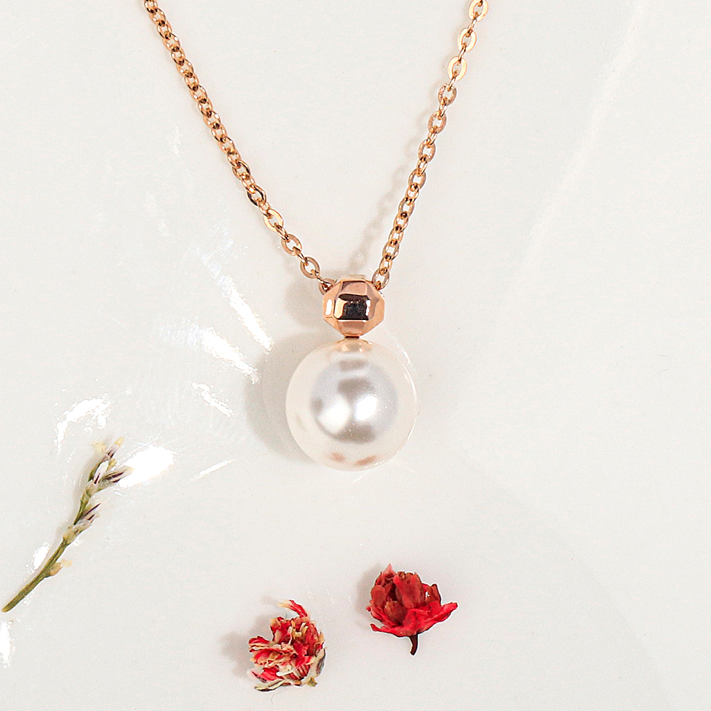 모던 드롭 진주 펜던트 목걸이 데일리 여자 선물 기념일 생일 14K 18k - 상품 이미지