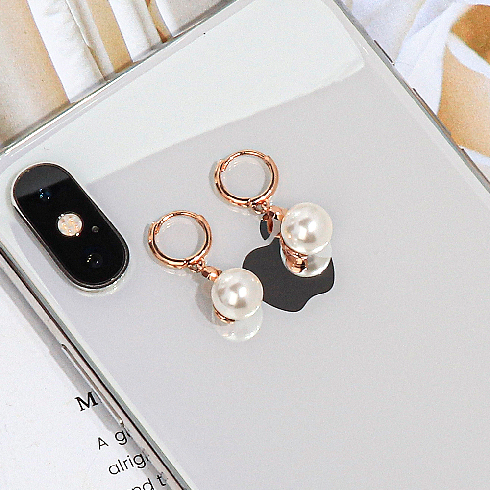 모던 드롭 진주 원터치 귀걸이 데일리 혼주 한복 여자 친구 선물 14K