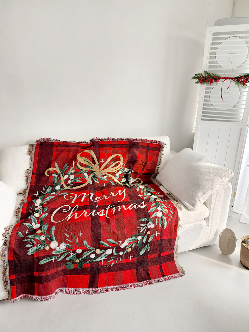 블랑쉬 merry christmas 빈티지 블랭킷 메리크리스마스 빈티지 담요 상세 이미지 14