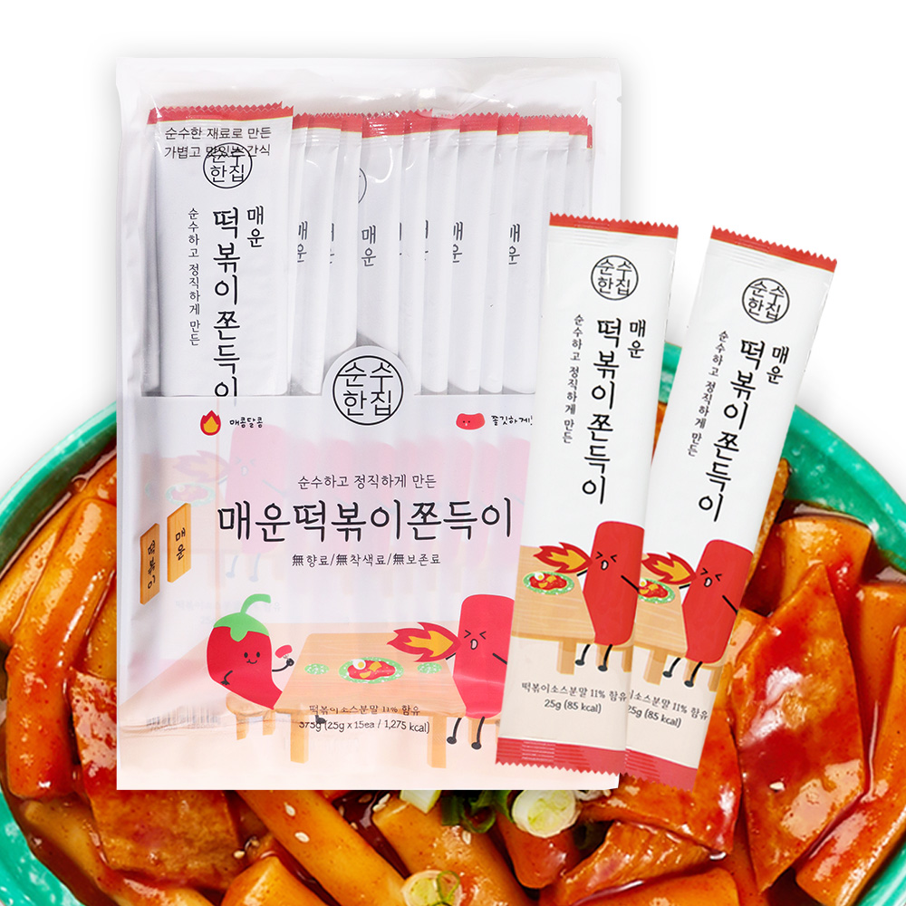 순수한집 매운떡볶이 쫀드기 쫀디기 15개입 - 상품 이미지