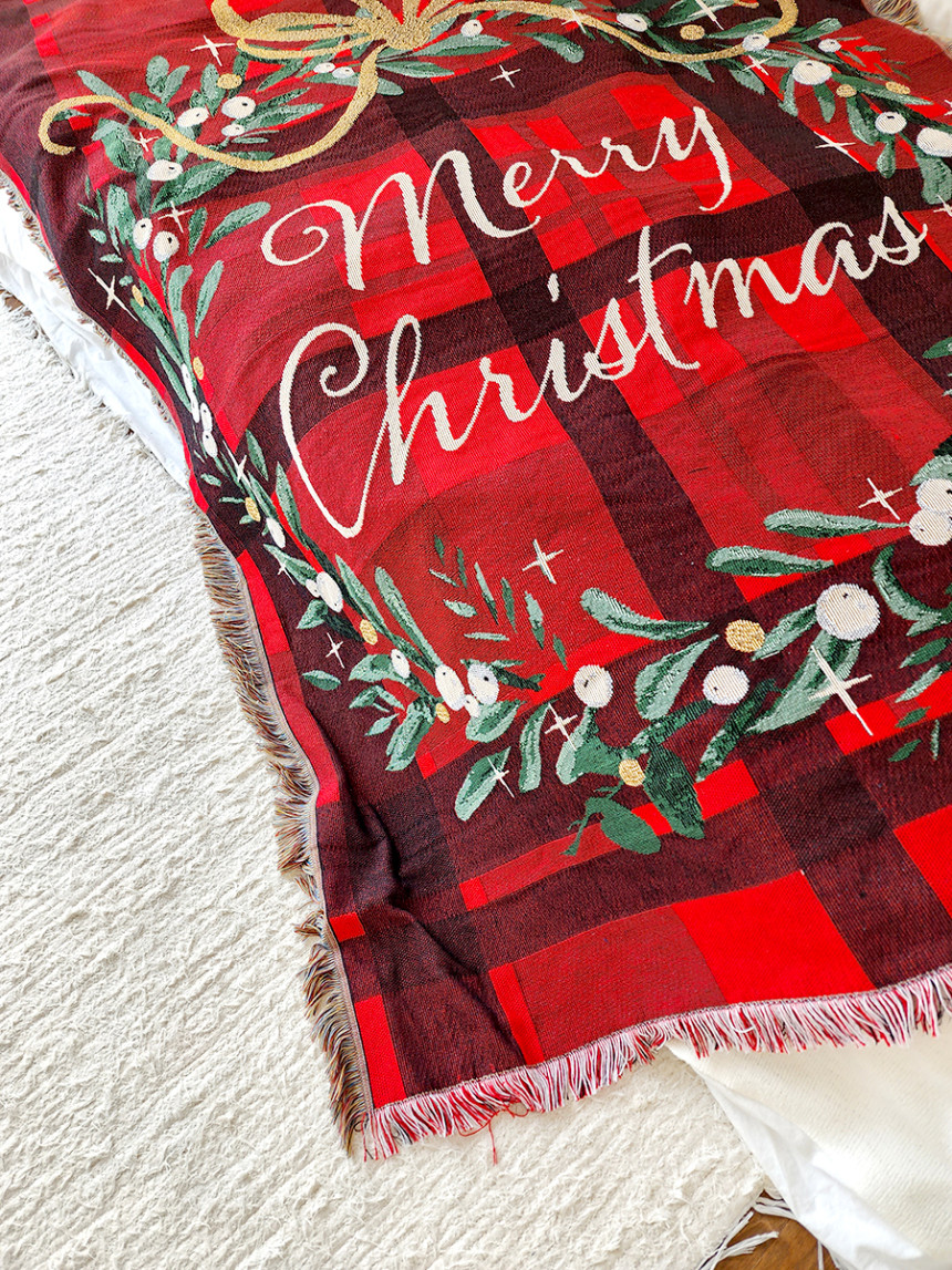 블랑쉬 merry christmas 빈티지 블랭킷 메리크리스마스 빈티지 담요 상세 이미지 22