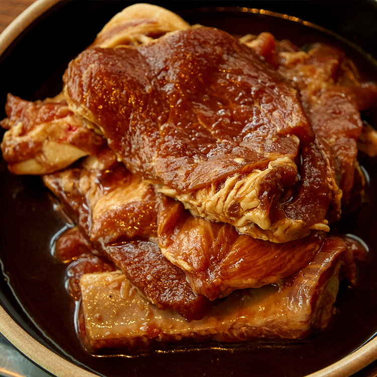 [조박집]마포 원조 돼지갈비 맛집 택배 100% 국내산 냉장 양념목살 600g+총각김치 500g set - 상세 이미지 4