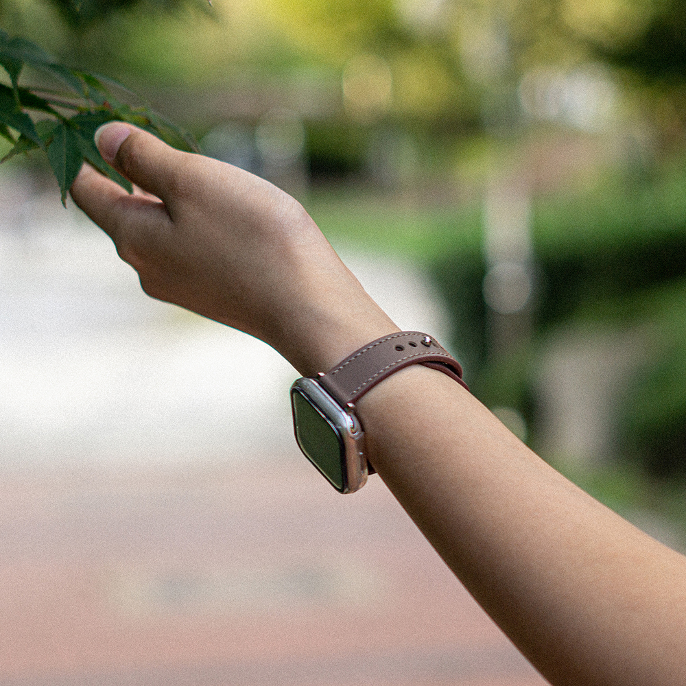 애플워치 슬림 라인 스트레이트 천연 가죽 핀앤턱 밴드 레더 루프 스트랩 시계 줄 10 울트라 호환 - 상세 이미지 3