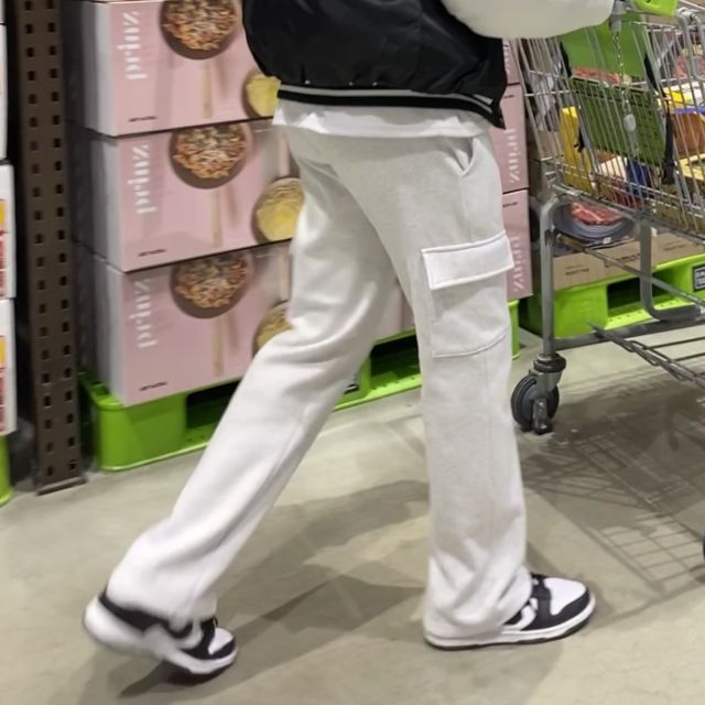 기모카고바지 남자와이드트레이닝팬츠 스웨트팬츠 - 상품 이미지