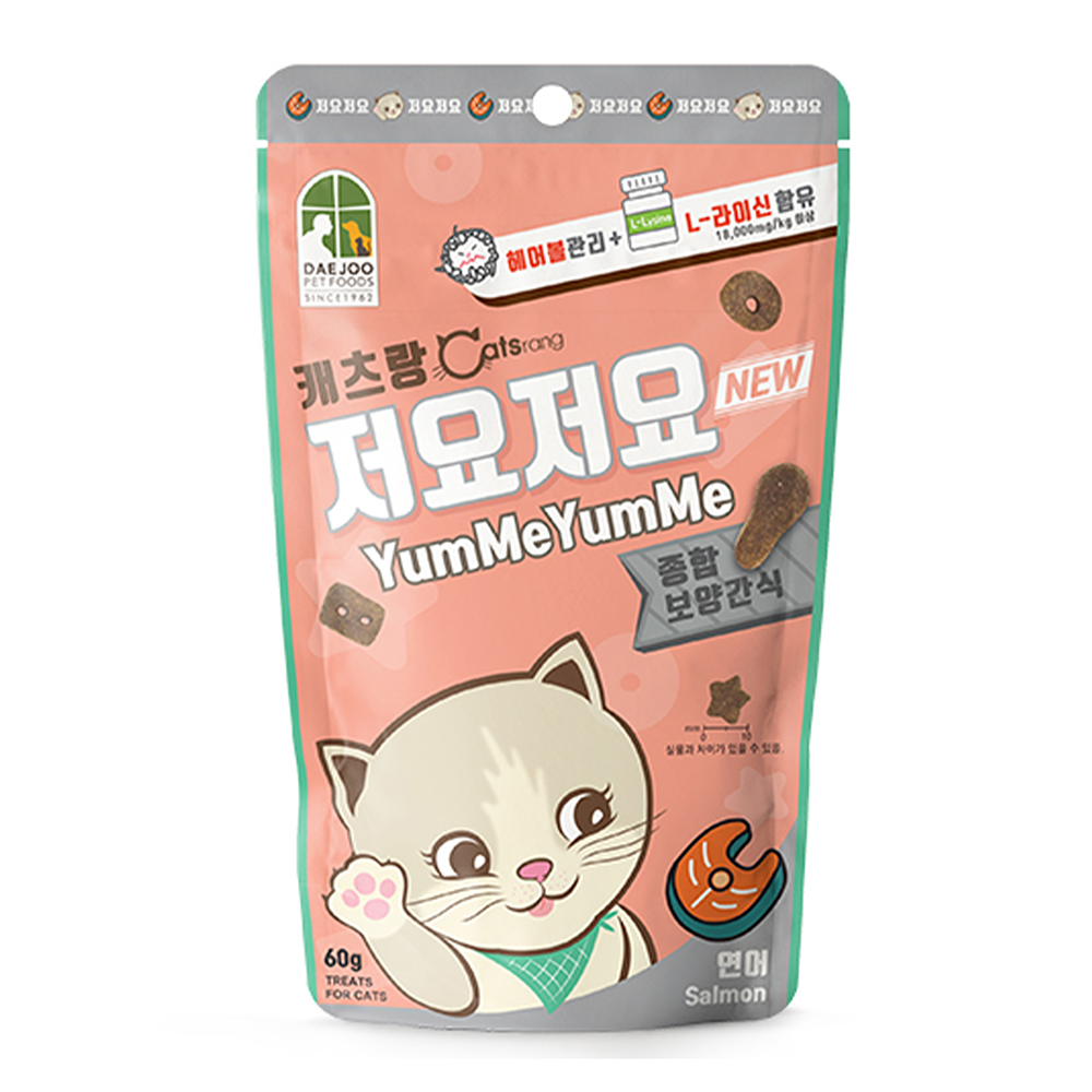 캐츠랑 저요저요 고양이 간식 이빨과자 연어, 60g, 1개 - 상세 이미지 4