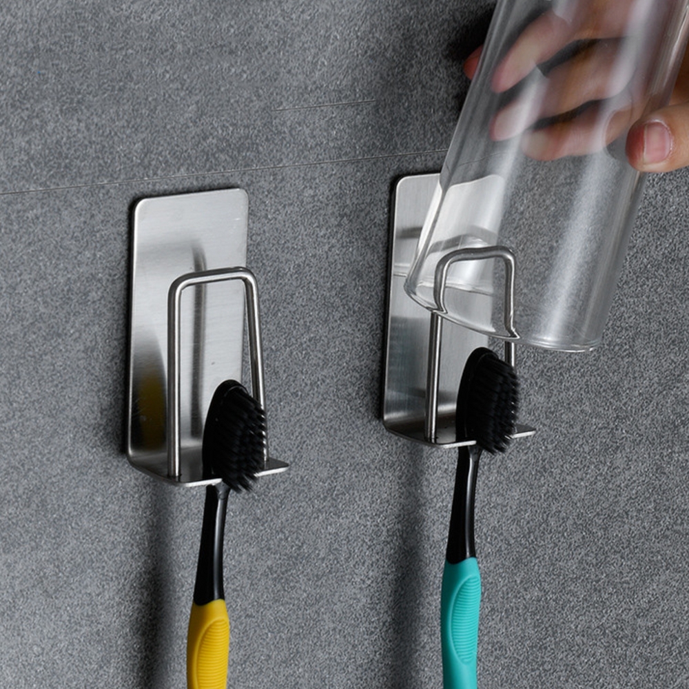 칫솔 꽂이 걸이 스테인레스 면도기 거치대 무타공 부착