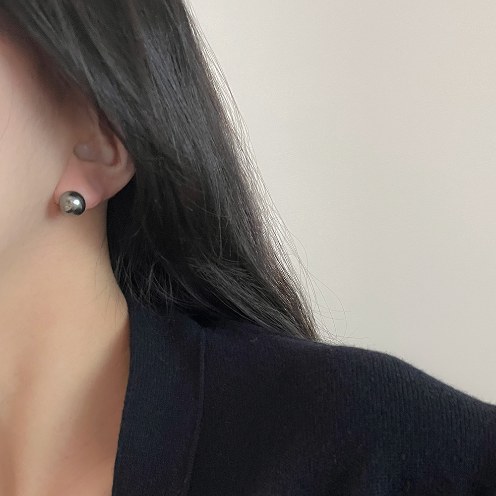 14K골드 스와로브스키 진주 귀걸이 그레이 흑진주 6mm-12mm 4가지 혼주 상견례 이미지 8