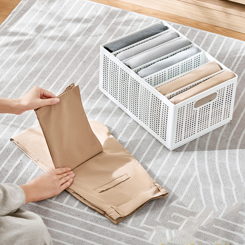 칸조절 옷정리함 M 리빙박스 옷정리트레이 옷장수납함 바지 정리함