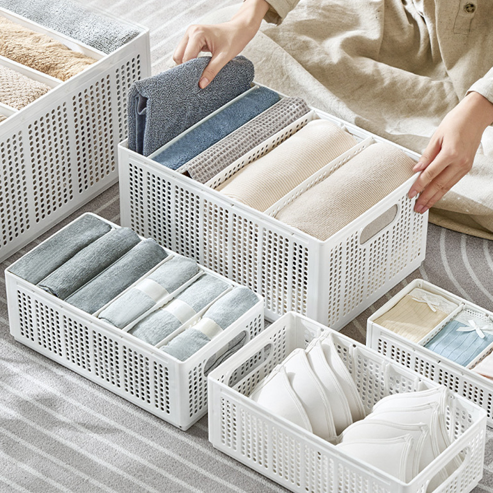 칸조절 옷정리함 M 리빙박스 옷정리트레이 옷장수납함 바지 정리함